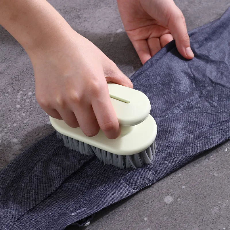 Household Shoe Brush and Laundry Brush Set, Multi-Functional Home Cleaning Plastic Clothes Brush White-3