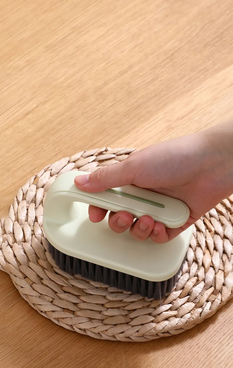 Household Shoe Brush and Laundry Brush Set, Multi-Functional Home Cleaning Plastic Clothes Brush White-1