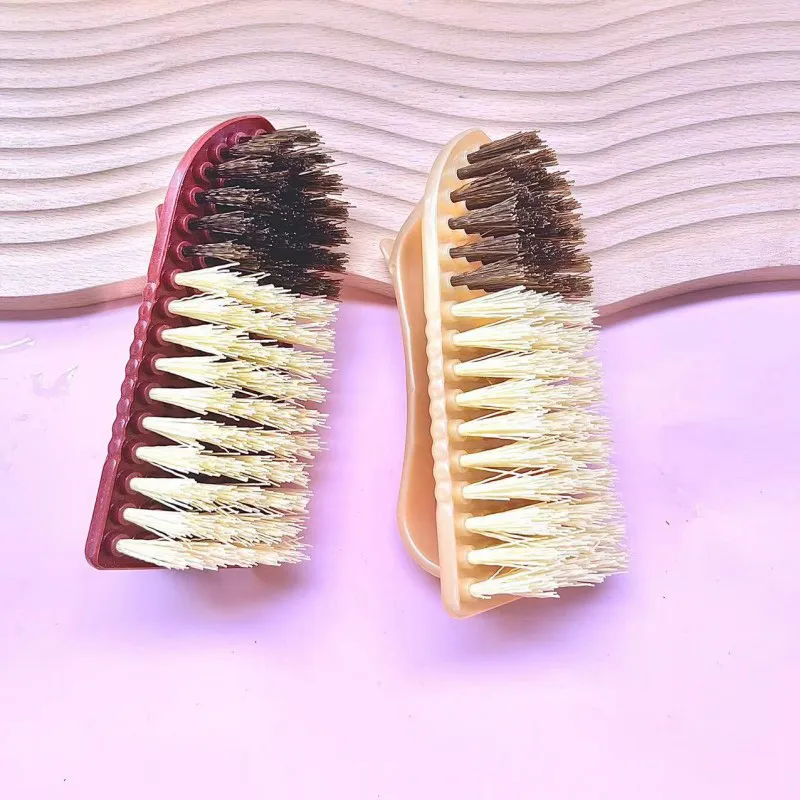Household stiff-bristle plastic cleaning brush for clothes and shoes Mixed-3
