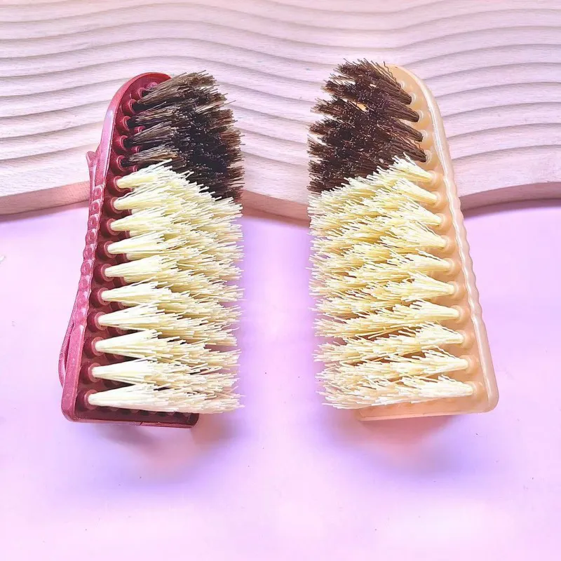 Household stiff-bristle plastic cleaning brush for clothes and shoes Mixed-4