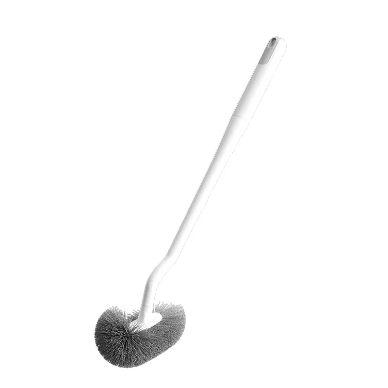 Household Toilet Brush with Angled Head, Wall-Mounted Plastic Long-Handle Toilet Cleaner