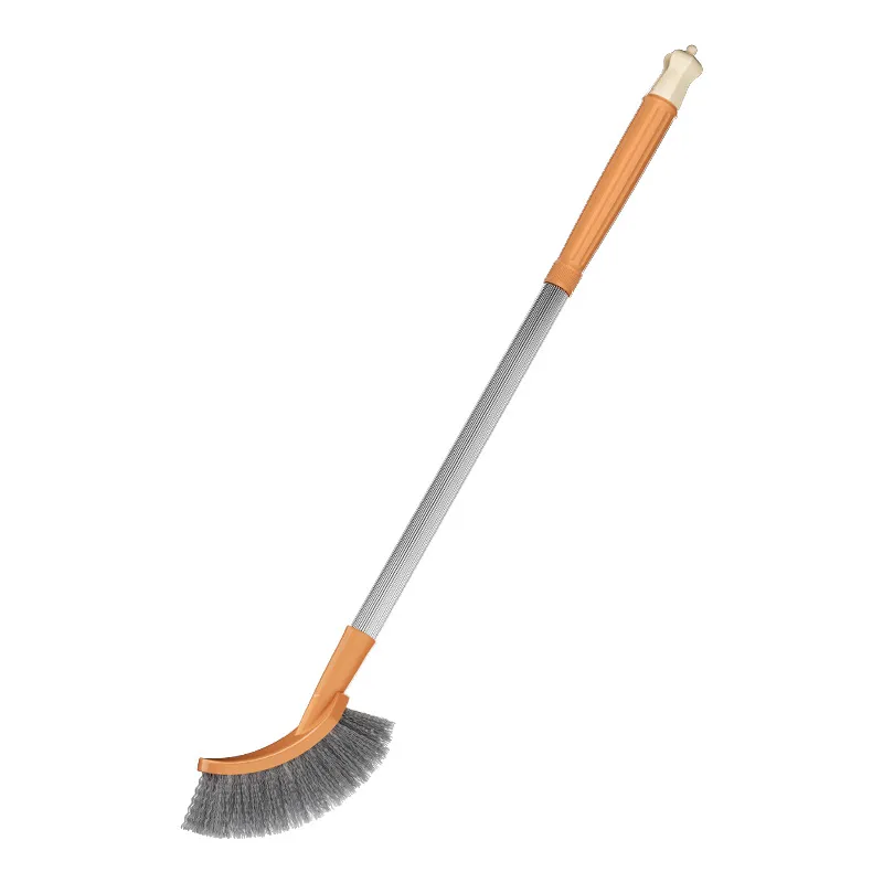 Household toilet brush with extended handle and square head for thorough