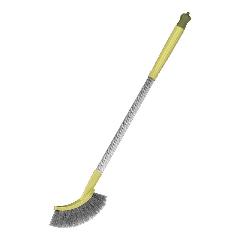 Household toilet brush with extended handle and square head for thorough