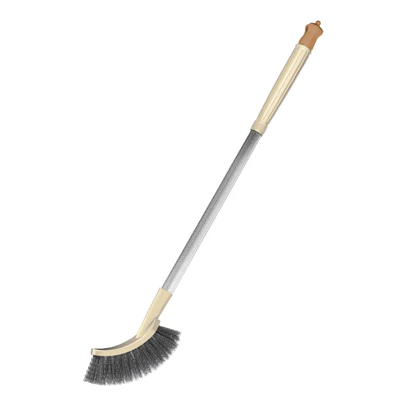 Household toilet brush with extended handle and square head for thorough