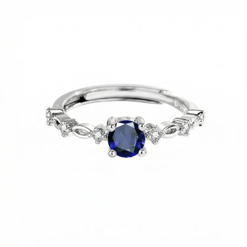 Imitation S925 Silver Platinum-Plated Moissanite Ring for Women