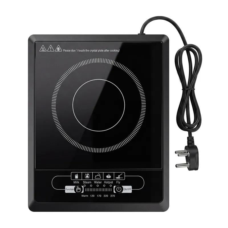 Ultra-Fast 2200W Induction Cooktop with Ceramic Glass Panel – Smart Electric Chulha with Specialized Curry & Fry Modes (16A Indian Plug)