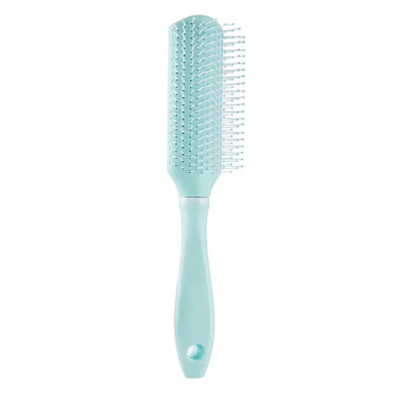 INS-style voluminous hairstyle for men and women, long-handled nine-row comb for styling Blue