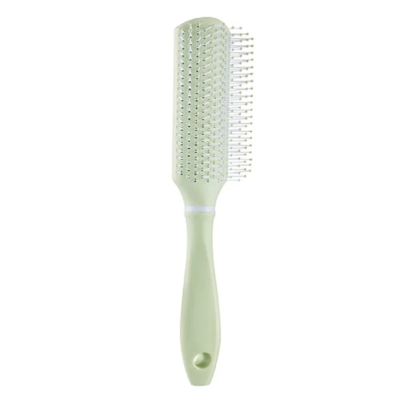 INS-style voluminous hairstyle for men and women, long-handled nine-row comb for styling Green
