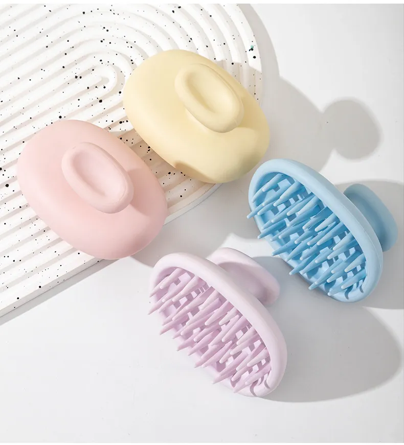 Japanese-style massage coarse-tooth integrated shampoo brush for men and women, cleans and relieves itchy scalp, dual-use for wet and dry cleaning Blue S-3