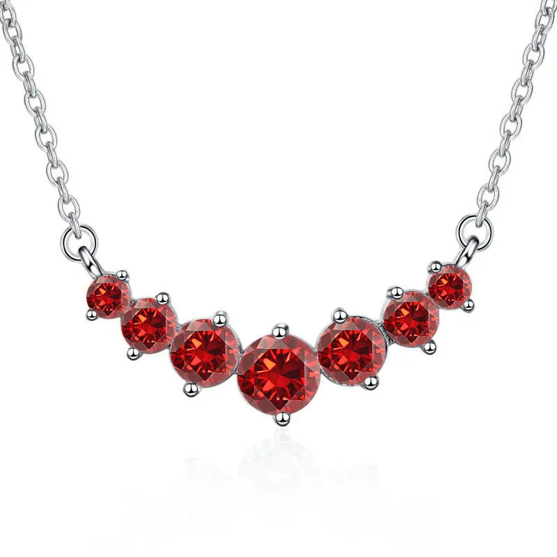 Korean and Japanese hot-selling new Moissanite straight pendant necklace for women, clavicle chain jewelry