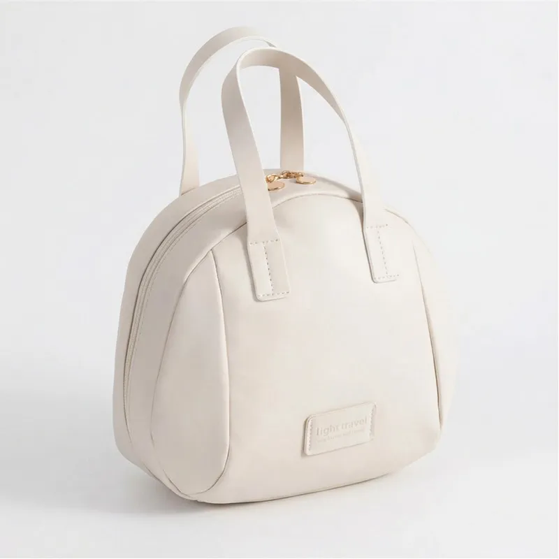 Large-Capacity Portable Women's Shell Makeup Bag, Layered, Waterproof Toiletry Bag, Handheld Vintage Storage Bag