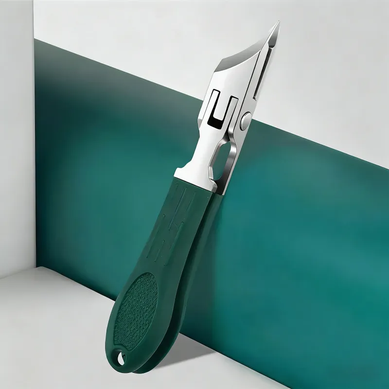 Large Open Ultra-Sharp Slanted Nail Clipper, High-End German Imported Original Splash-Proof Cuticle Nipper Green-2