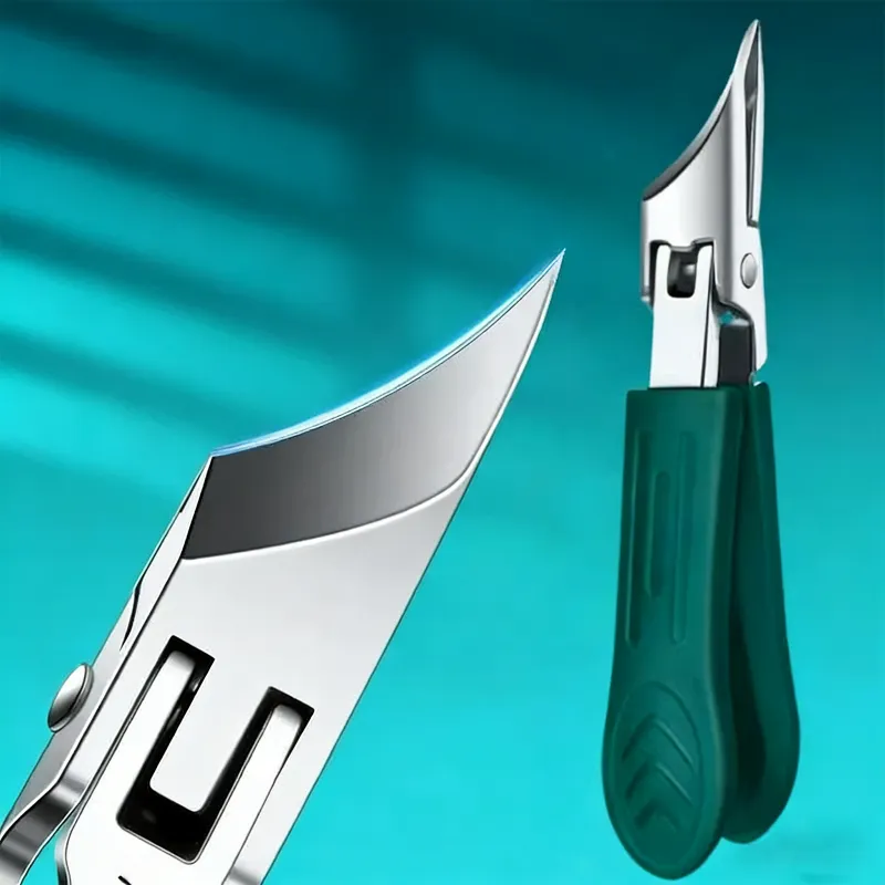 Large Open Ultra-Sharp Slanted Nail Clipper, High-End German Imported Original Splash-Proof Cuticle Nipper Green-3