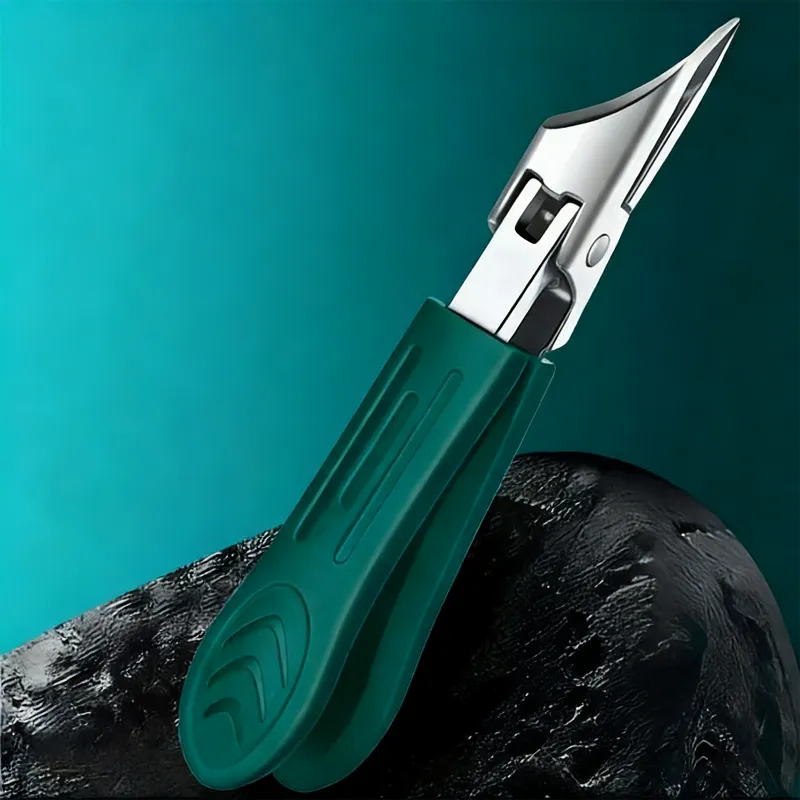 Large Open Ultra-Sharp Slanted Nail Clipper, High-End German Imported Original Splash-Proof Cuticle Nipper Green-5