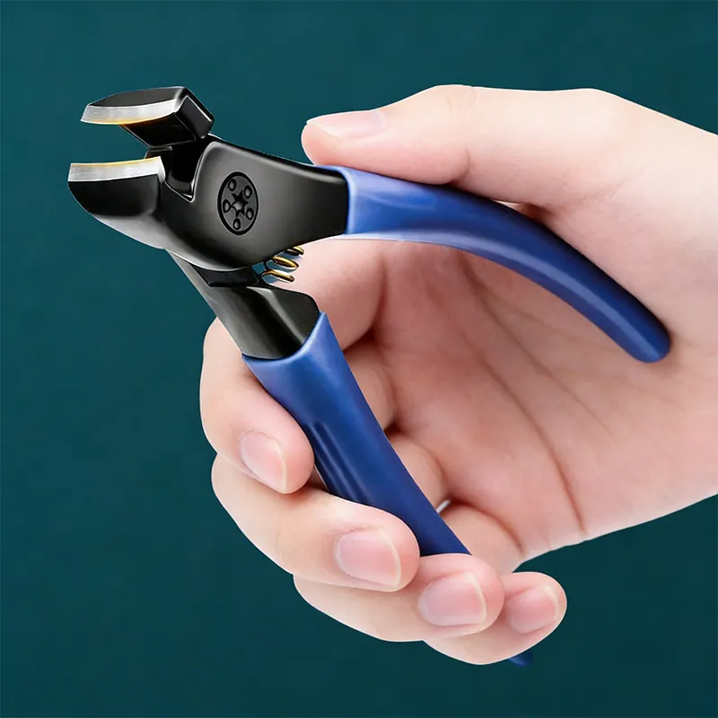 Large opening toenail clippers, specially designed for trimming thick and hard toenails, with anti-splash feature. Blue-4