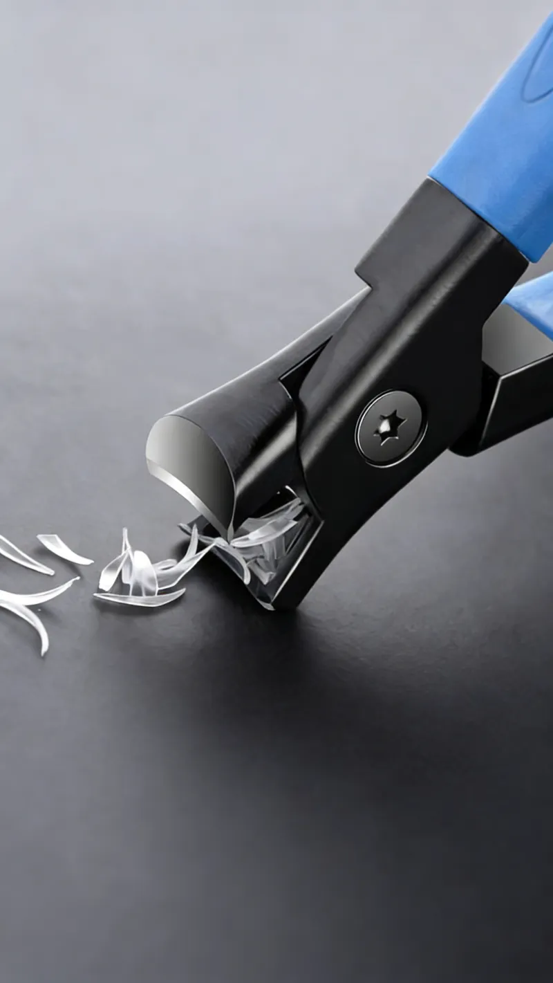 Large opening toenail clippers, specially designed for trimming thick and hard toenails, with anti-splash feature. Blue-3