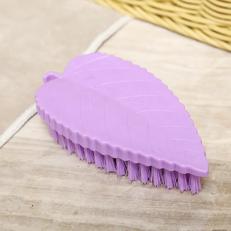 Leaf-shaped Laundry Brush Handheld Shoe Brush Creative Laundry Brush Mixed-4