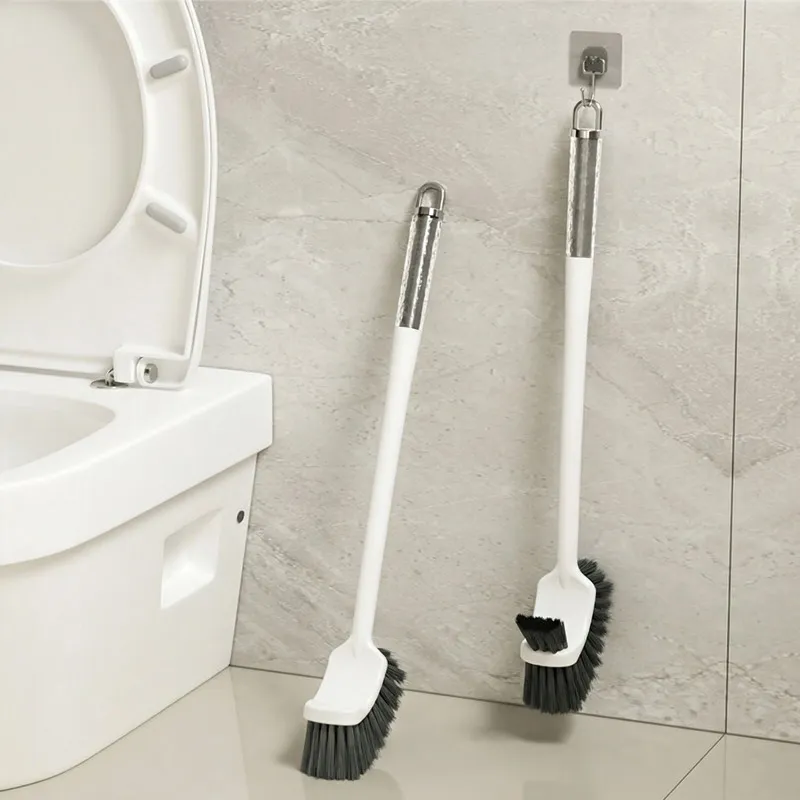 Light Luxury Long-Handle Toilet Brush for Home Use, Dual-Sided No-Dead-Angle Cleaning Brush White-4