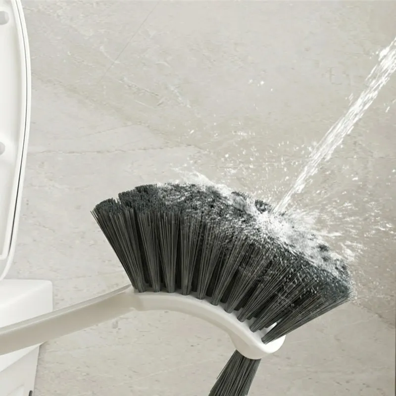 Light Luxury Long-Handle Toilet Brush for Home Use, Single-Sided, No Dead Angle Cleaning Brush White-2