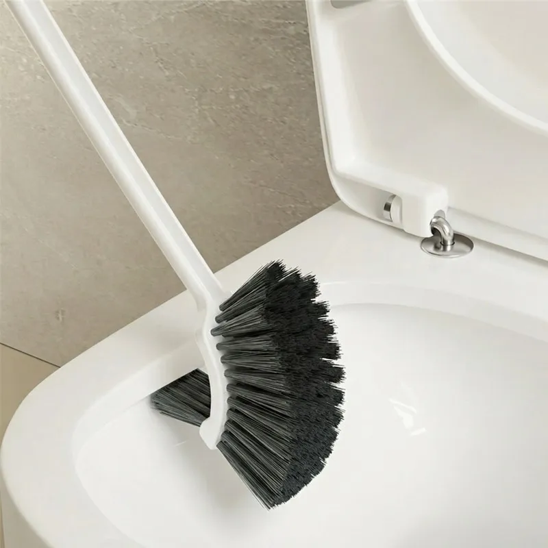 Light Luxury Long-Handle Toilet Brush for Home Use, Single-Sided, No Dead Angle Cleaning Brush White-3