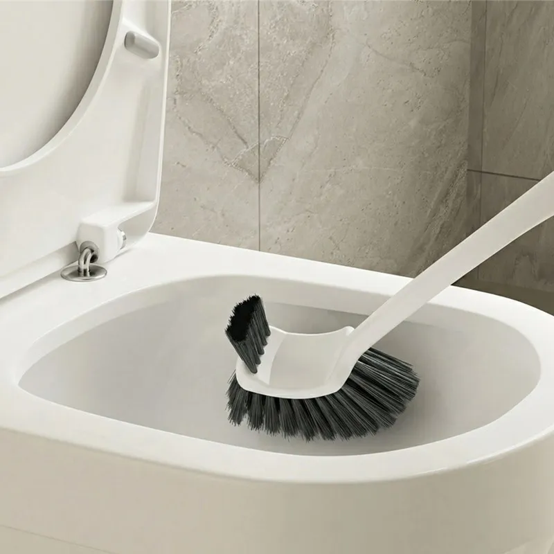 Light Luxury Long-Handle Toilet Brush for Home Use, Single-Sided, No Dead Angle Cleaning Brush White-5