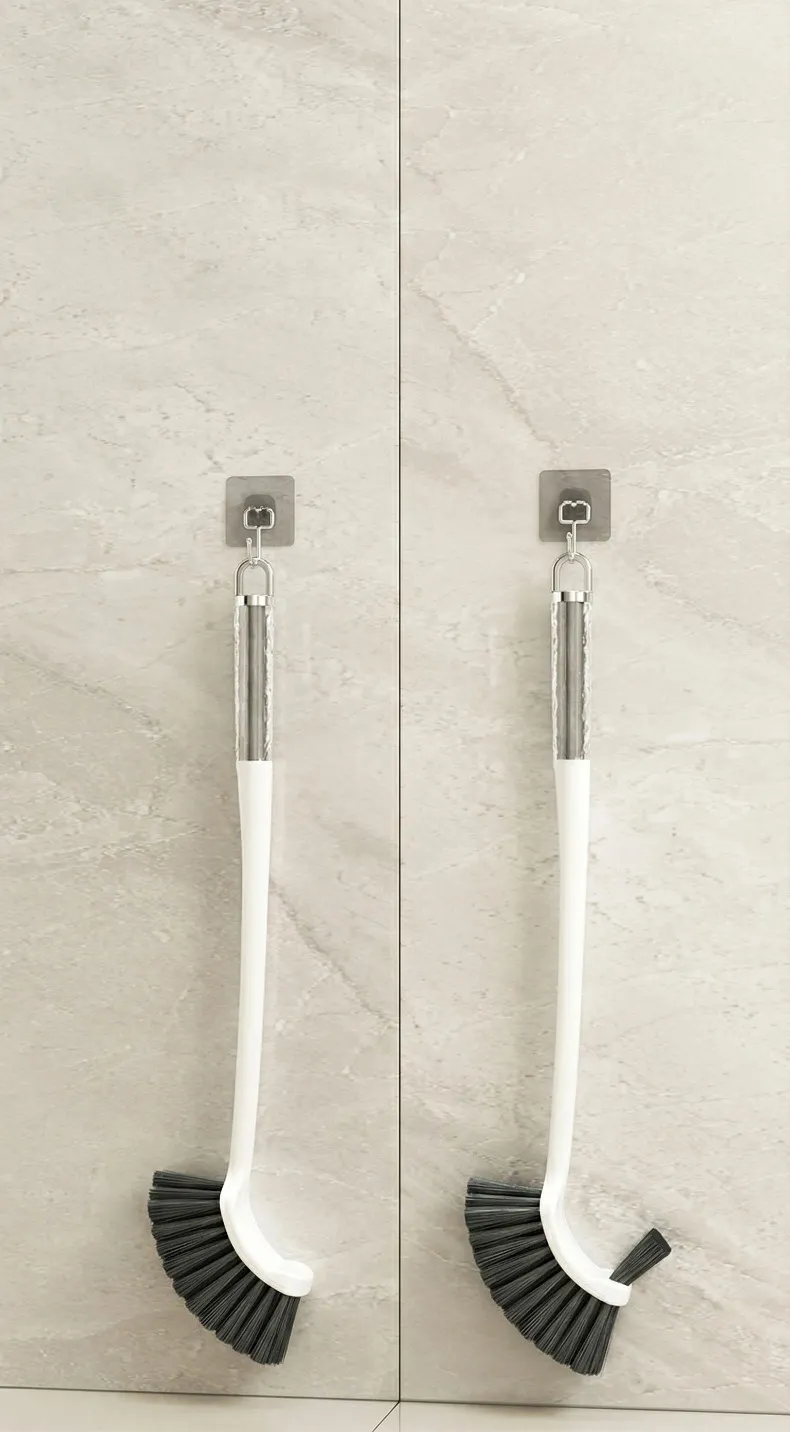 Light Luxury Long-Handle Toilet Brush for Home Use, Single-Sided, No Dead Angle Cleaning Brush White-2
