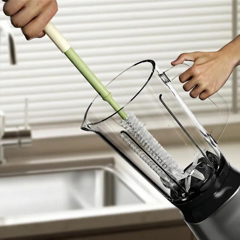 Long Bottle Cleaning Brush for Long and Narrow Neck Kombucha, Baby Bottles, Brewing Bottle Cleaner, Easy to Clean Corner, Adjustable Green-2