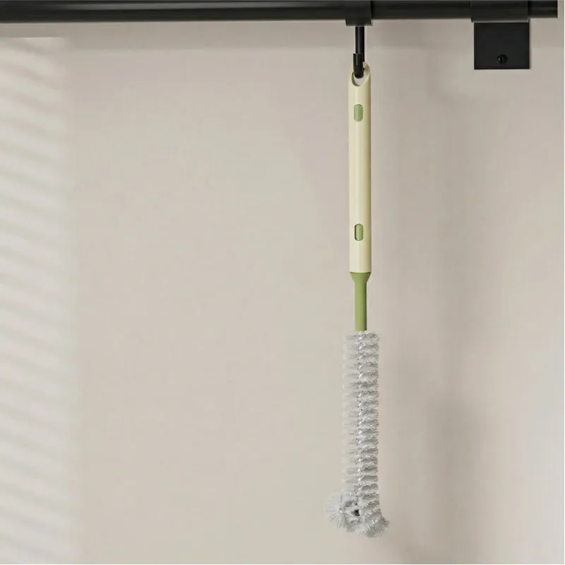 Long Bottle Cleaning Brush for Long and Narrow Neck Kombucha, Baby Bottles, Brewing Bottle Cleaner, Easy to Clean Corner, Adjustable Green-4