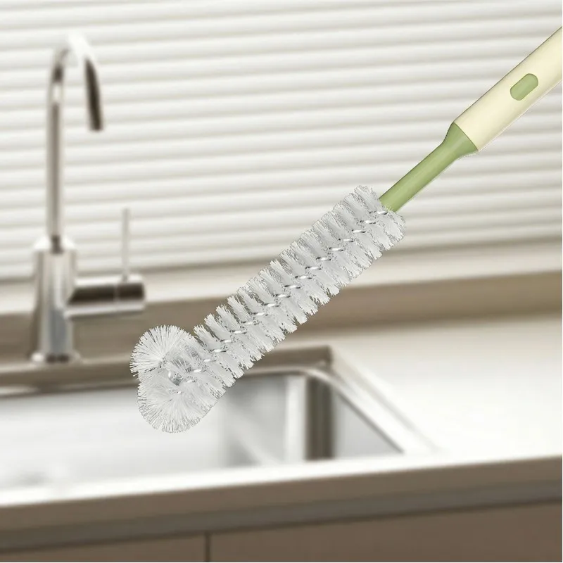 Long Bottle Cleaning Brush for Long and Narrow Neck Kombucha, Baby Bottles, Brewing Bottle Cleaner, Easy to Clean Corner, Adjustable Green-5