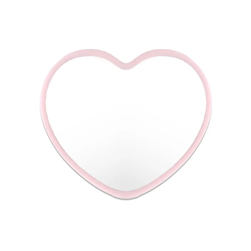 Love Heart Mini Mirror, Portable Makeup Mirror, Student Dormitory Vanity Mirror, Heart-Shaped Small Gift Mirror