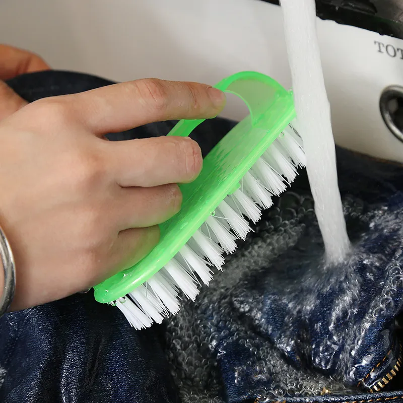 Magic Shoe Brush Plastic Oval Laundry and Shoe Cleaning Brush Multi-Functional Long Handle Handheld Brush Mix color Mixed-4