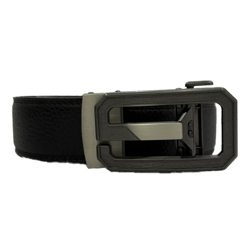 Premium Top-Grain Leather Belt for Men - Stylish Ratchet Auto-Lock No-Hole Design