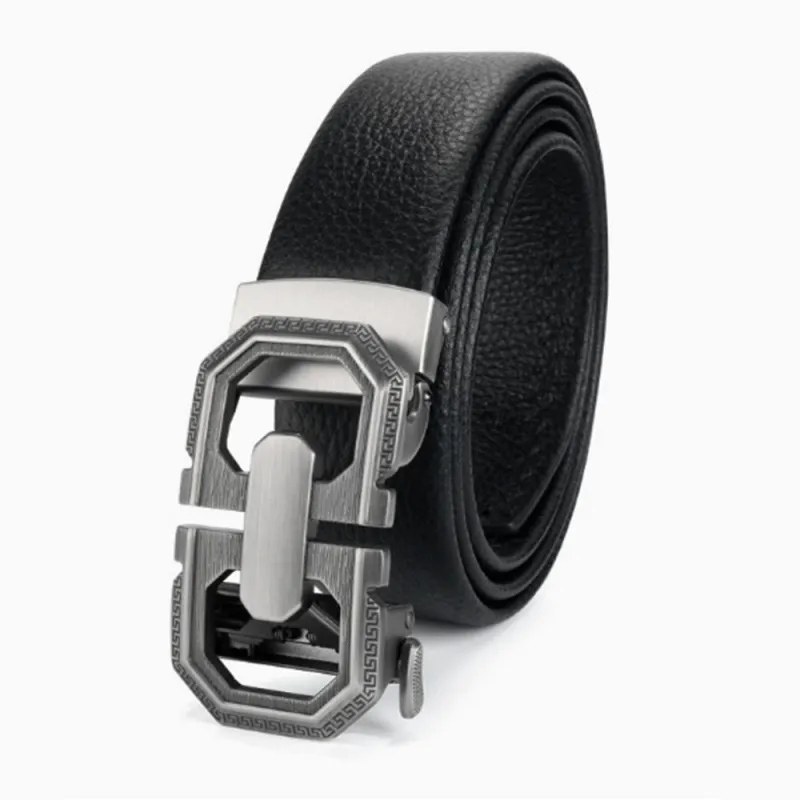 Luxury Top-Grain Leather Belt for Men - Elite Ratchet Auto-Lock Design