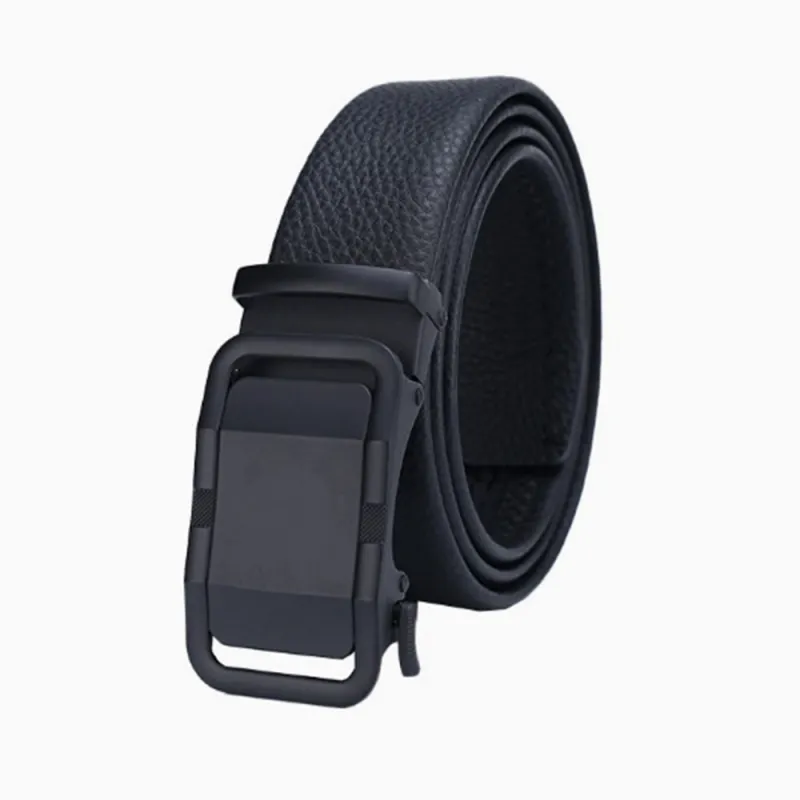 Luxury Mens Reversible Leather Belt - Effortless Auto-Lock No-Hole Smart Design