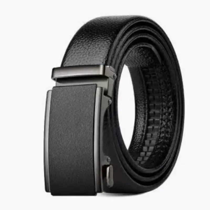 Elite Top-Grain Leather Reversible Belt - Sleek Black Ratchet Professional Design