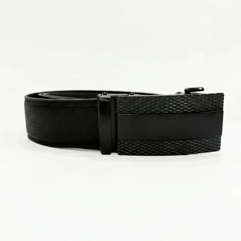 Ultimate Mens Top-Grain Reversible Belt - Black Professional Ratchet No-Hole Design