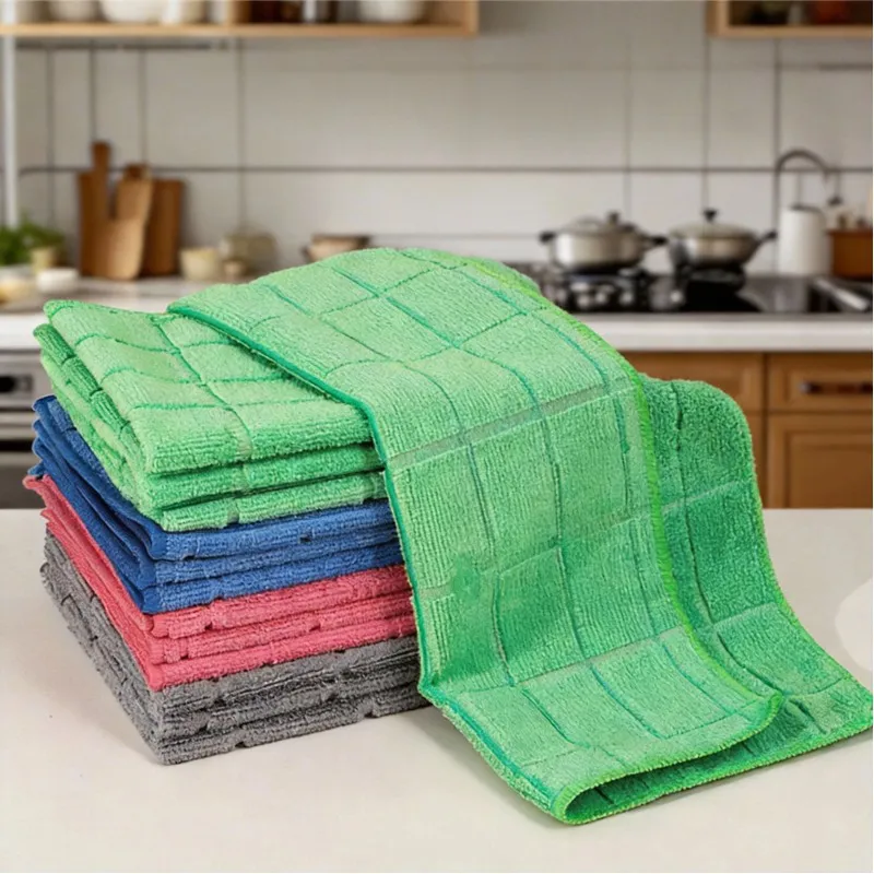 Microfiber Cleaning Cloths, 5 pcs 30x40cms 280GSM Multi-Color Highly Absorbent, Lint and Streak Free for Car, Window, Stainless Steel. Mixed-3