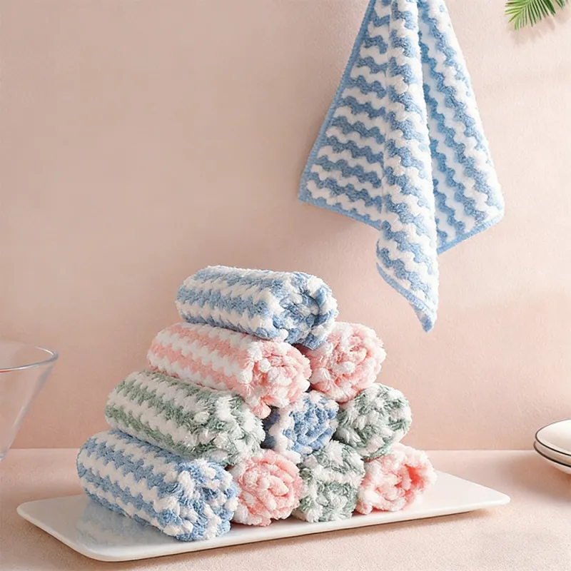 Microfiber Cleaning Cloths | Pack of 5 Multi-Colour Wash Cloths (25 x 25 cm) | Highly Absorbent, Lint-Free Towels , Car, Glass & Stainless Steel Mixed-3