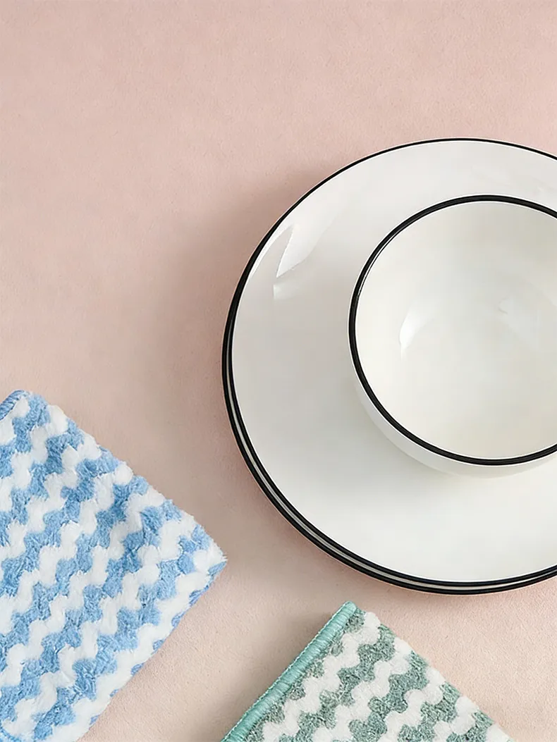 Microfiber Cleaning Cloths | Pack of 5 Multi-Colour Wash Cloths (25 x 25 cm) | Highly Absorbent, Lint-Free Towels , Car, Glass & Stainless Steel Mixed-3