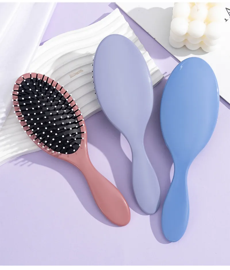 Morandi-style oval massage air-cushion comb, portable, adds volume to the crown, detangles hair smoothly Green S-2