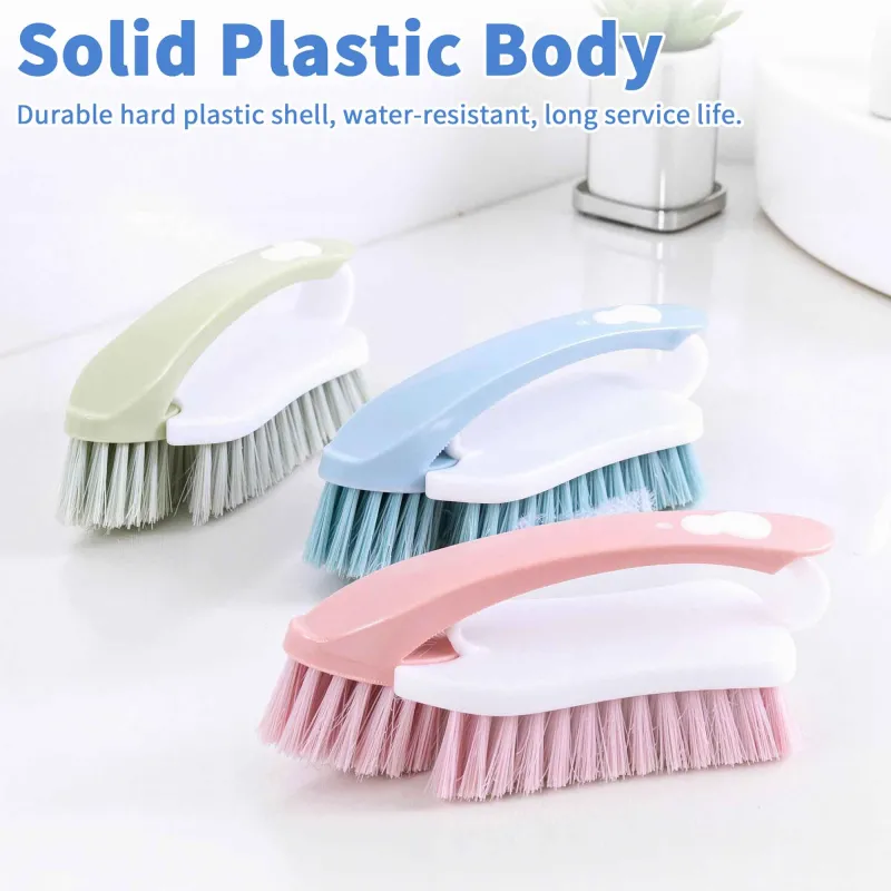 Multi-functional Creative Laundry Brush 2-in-1 Home Use Soft Bristle Handle Plastic Cleaning Shoe Brush Green-4