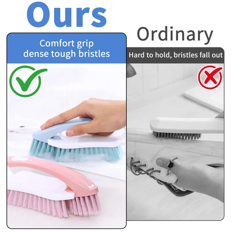 Multi-functional Creative Laundry Brush 2-in-1 Home Use Soft Bristle Handle Plastic Cleaning Shoe Brush Green-5