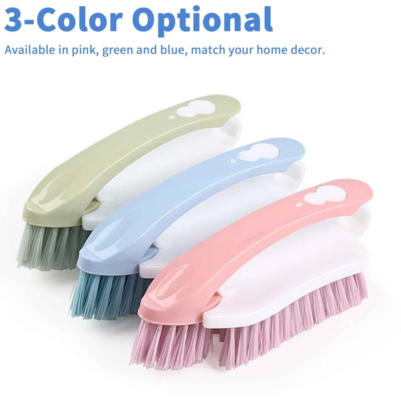 Multi-functional Creative Laundry Brush 2-in-1 Home Use Soft Bristle Handle Plastic Cleaning Shoe Brush Green-8