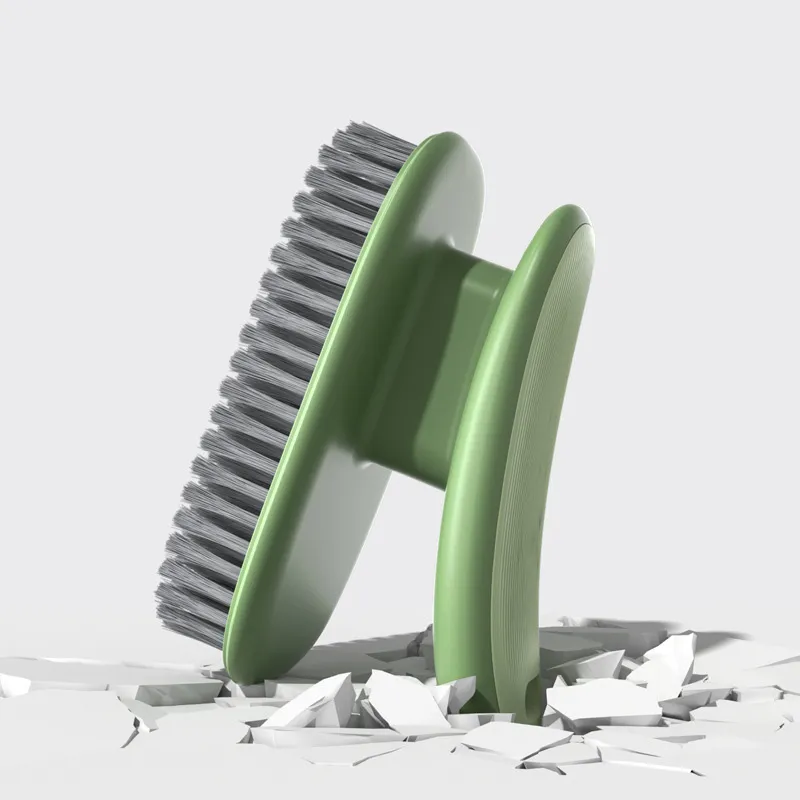 Multi-functional Household Cleaning Brush, Lint-Free Laundry Brush, Soft Bristle Shoe Brush Green-3