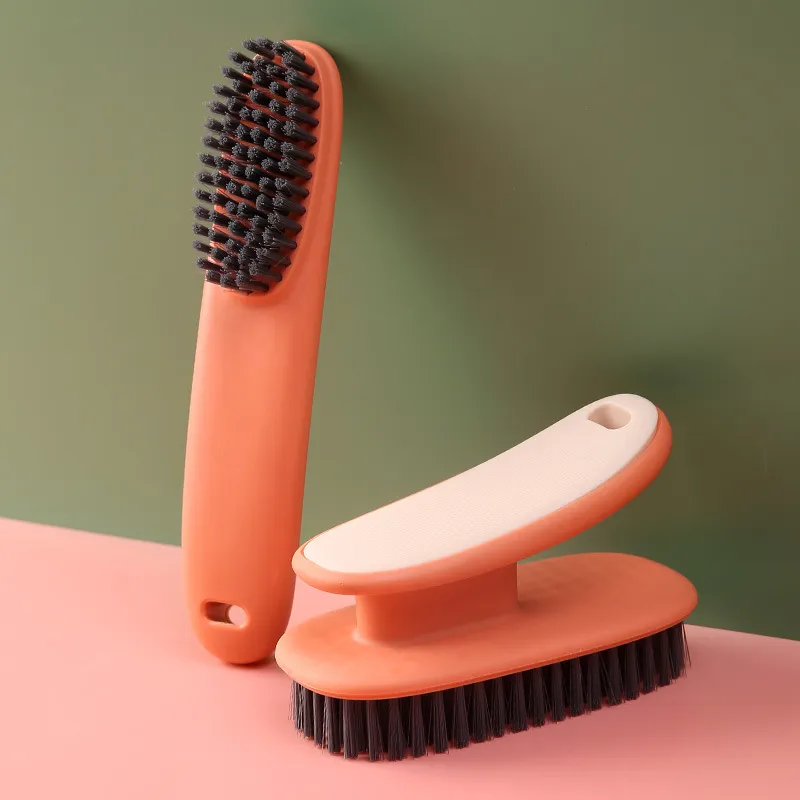 Multi-functional Household Cleaning Brush, Lint-Free Laundry Brush, Soft Bristle Shoe Brush Orange-2