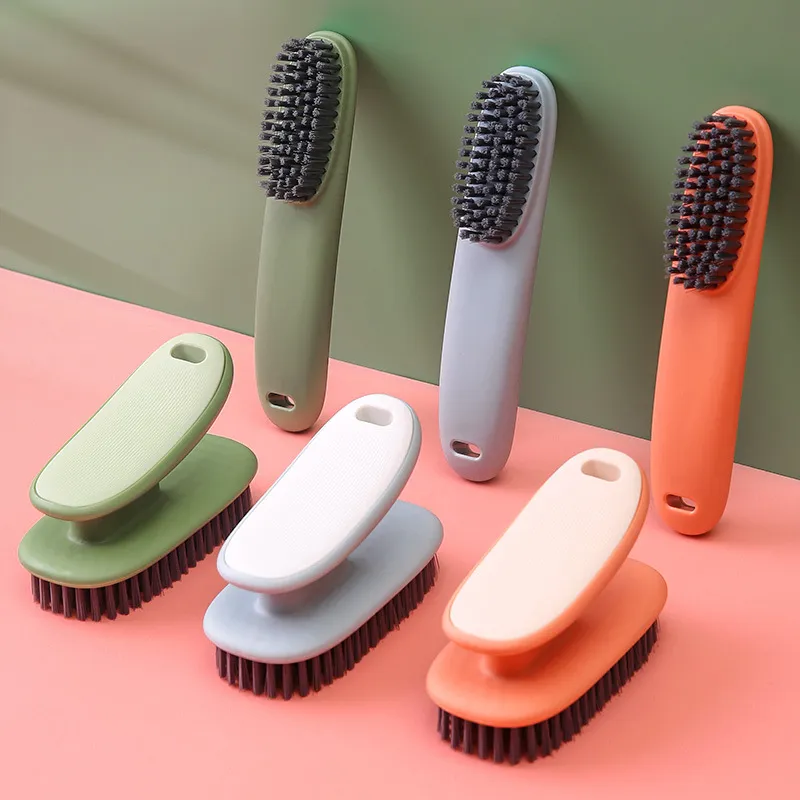 Multi-functional Household Cleaning Brush, Lint-Free Laundry Brush, Soft Bristle Shoe Brush Orange-3