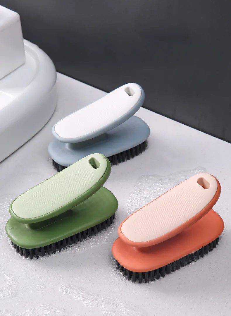 Multi-functional Household Cleaning Brush, Lint-Free Laundry Brush, Soft Bristle Shoe Brush Orange-5