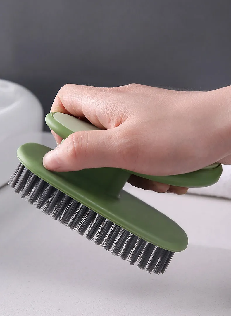 Multi-functional Household Cleaning Brush, Lint-Free Laundry Brush, Soft Bristle Shoe Brush Gray-4