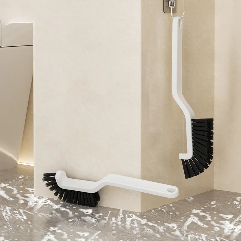 Multi-functional long narrow gap cleaning brush, hard bristle brush for cleaning corners and crevices in bathrooms, kitchens, and windows. White-2