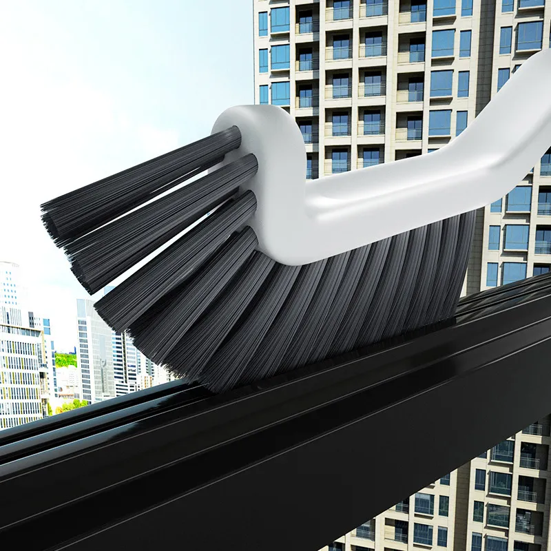 Multi-functional long narrow gap cleaning brush, hard bristle brush for cleaning corners and crevices in bathrooms, kitchens, and windows. White-3